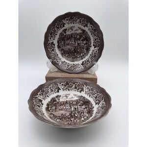 Royal Staffordshire J&G Meakin Stratford Stage Brown Ironstone Bowls Set of 2